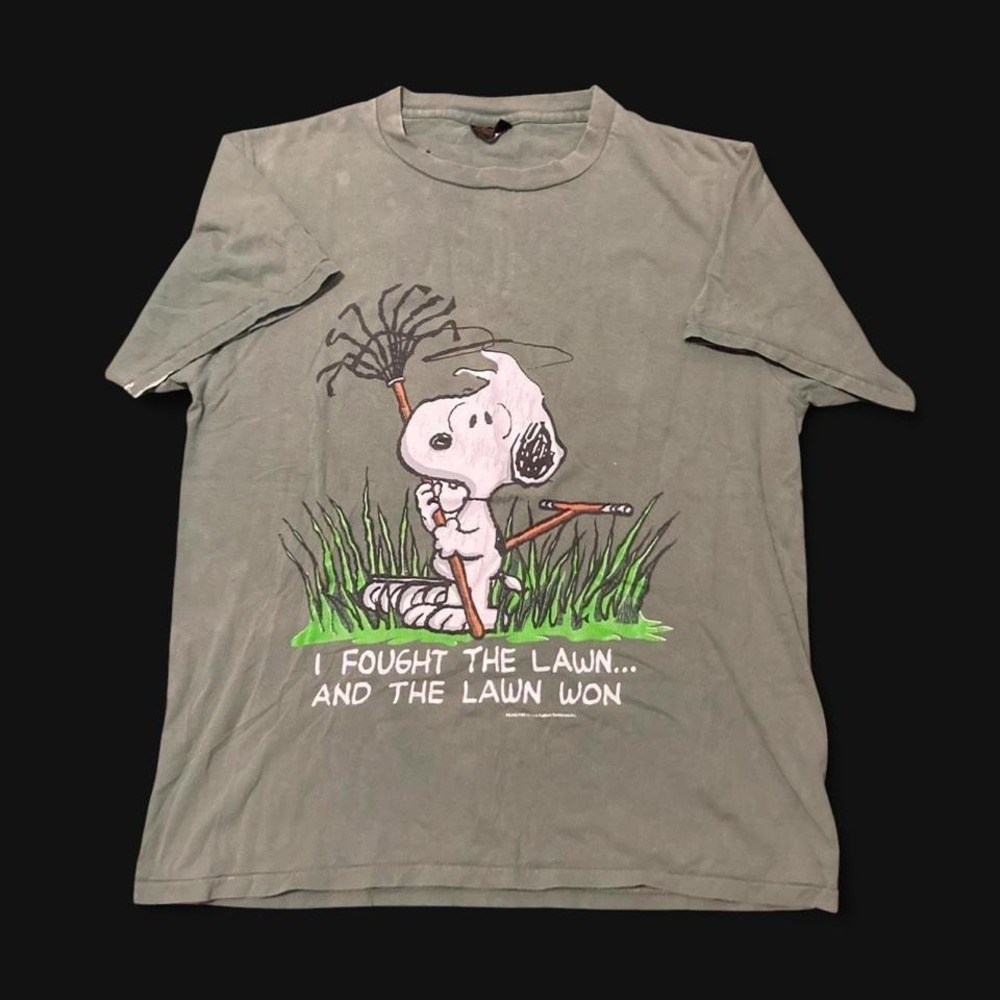 90s snoopy I fought the lawn tee changes USA single stitch L/22